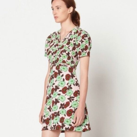 Sandro Petale Floral Silk Dress - Picture 3 of 8